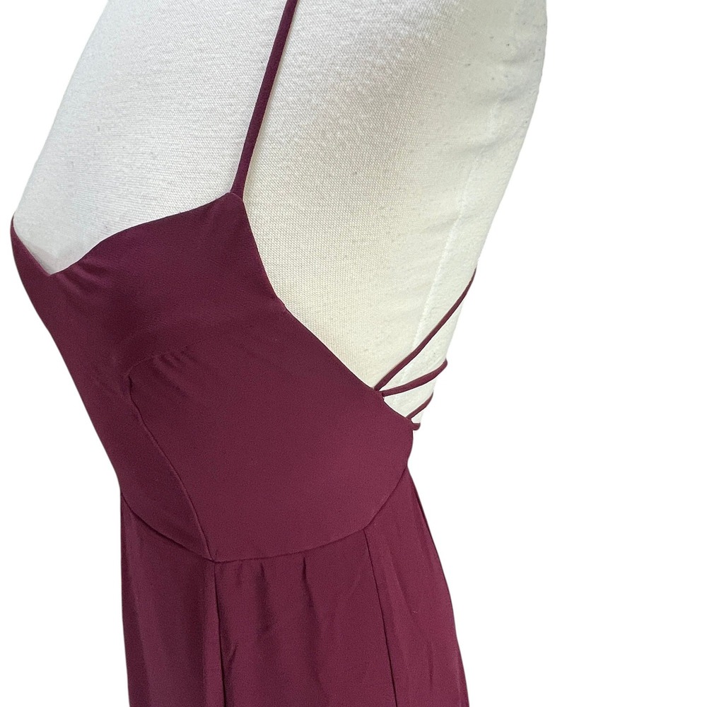 Show Me Your Mumu Kendall Strappy Maxi Dress Sz M Merlot Bridesmaid Formal Gown - Picture 5 of 11